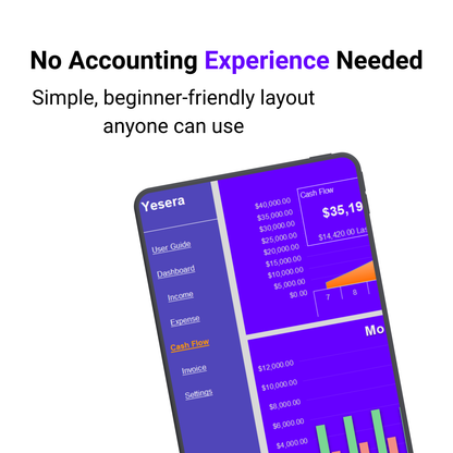 Yesera The Stress-Free Bookkeeping Spreadsheet for Small Businesses