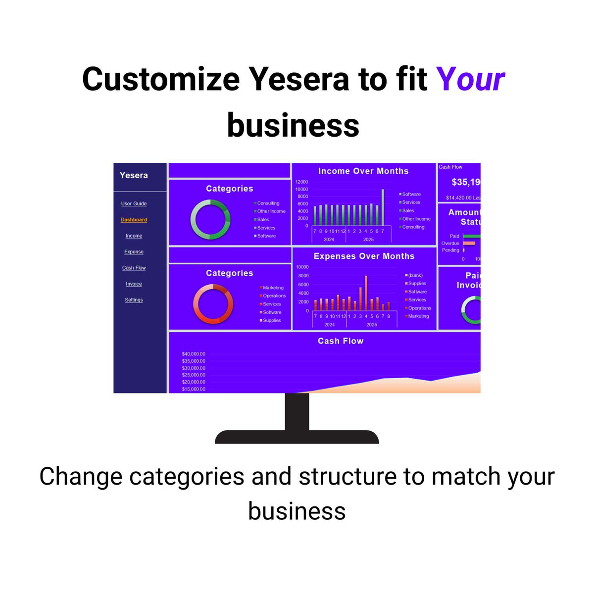 Yesera The Stress-Free Bookkeeping Spreadsheet for Small Businesses